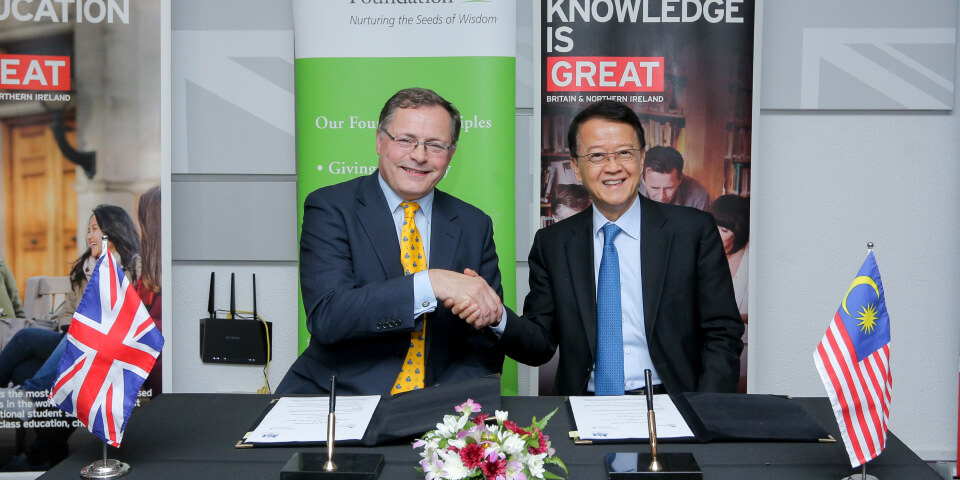 Memorandum of Understanding with British High Commission - Jeffrey Cheah Foundation signed an MoU to fund Chevening scholars from Malaysia for master’s courses at prestigious UK universities in medical and life sciences.